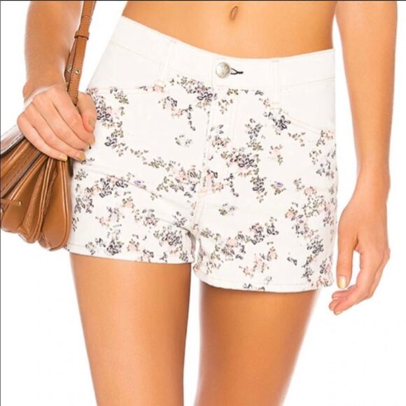 Rag & Bone Ellie Micro Floral Denim Shorts Sz 26 NWT - Picture 1 of 12